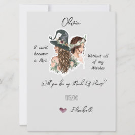 編集可能なウィッチーブライダルパーティ提案カード