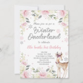 編集可能なウィンターワンダーランドの誕生日招待状 招待状 (正面)