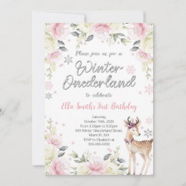 編集可能なウィンターワンダーランドの誕生日招待状 招待状