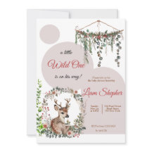 編集可能なウッドランドをテーマにした水の色ベビーシャワー