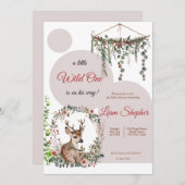 編集可能なウッドランドをテーマにした水の色ベビーシャワー 招待状 (正面/裏面)