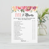 編集可能なエバーオアネバー ブライダルシャワー ゲームカード 招待状 (スタンド正面)