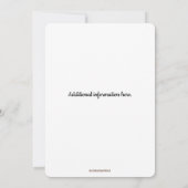 編集可能なエレガントな黒と白の花のフレーム 招待状 (裏面)