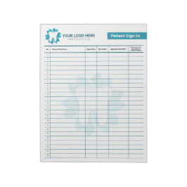 編集可能なエンドドニックまたは歯科用サインイン ノートパッド