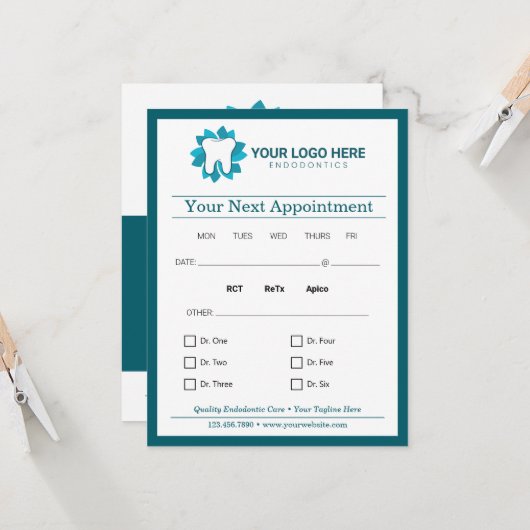 編集可能なエンドドニック次のアポイントメント 招待状 (正面/裏面インサイチュ)