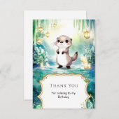 編集可能なオタリアの誕生日 サンキューカード (正面/裏面)