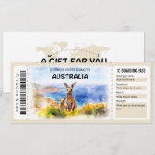 編集可能なオーストラリアの搭乗券 航空券 招待状 (正面/裏面)