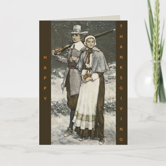 編集可能なオールデンズのプリマス感謝祭の挨拶 カード (正面)