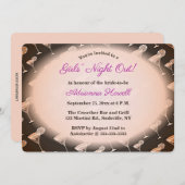 編集可能なカクテル女子会の招待状 招待状 (正面/裏面)