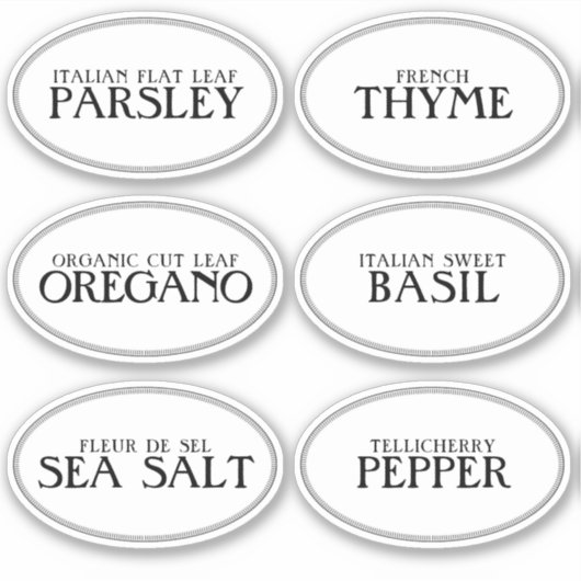 編集可能なカスタムカット楕円スパイスラベル付き縁ど シール (正面)