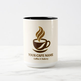 編集可能なカフェオープニングコーヒーマグデザイン ツートーンマグカップ