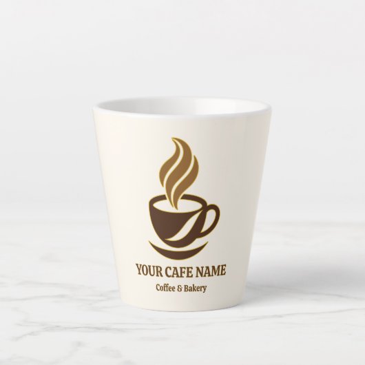 編集可能なカフェ開店コーヒーマグデザイン カフェラテマグ (正面)