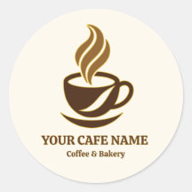 編集可能なカフェ開店ステッカー ロゴデザイン