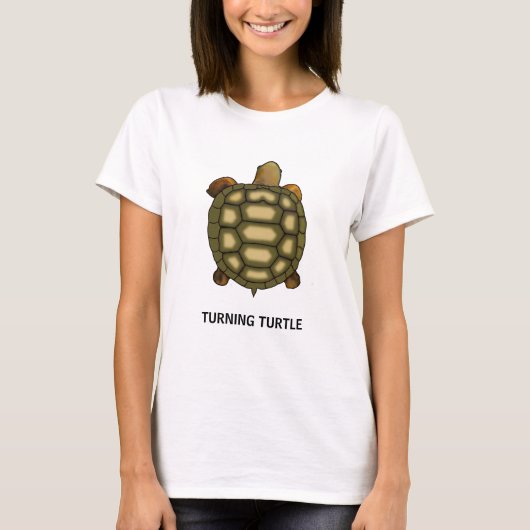 編集可能なカメのテキスト付きカメTシャツ Tシャツ (正面)