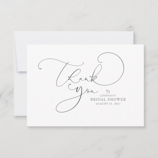 編集可能なカラフルでかわいいスクリプトスタイルのウェディングシャワーのお礼メッセージ (正面)