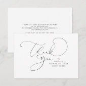 編集可能なカラフルでかわいいスクリプト ウェディングシャワー お礼メッセージカード (正面/裏面)