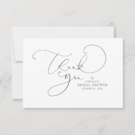 編集可能なカラフルでかわいいスクリプト ウェディングシャワー お礼メッセージカード