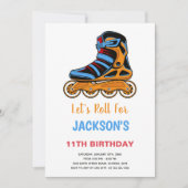 編集可能なカラフルな女の子のスケートパーティー招待状 招待状 (正面)