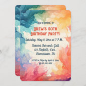 編集可能なカラフルな燃える炎 招待状 (正面/裏面)