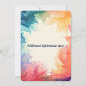 編集可能なカラフルな燃える炎 招待状 (裏面)