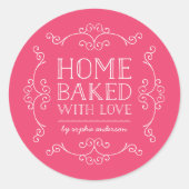 編集可能なカラーが愛焼いたで家庭を飾る ラウンドシール (正面)