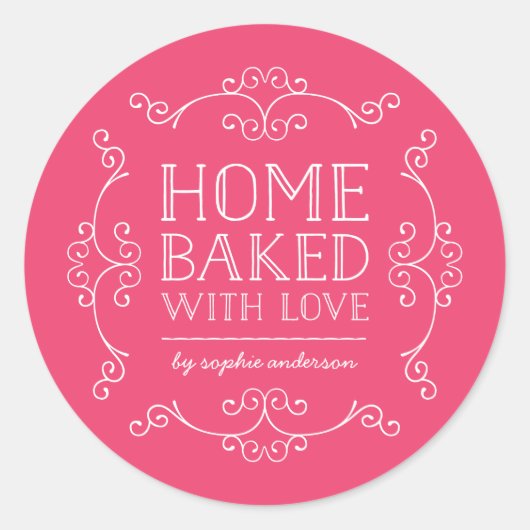 編集可能なカラーが愛焼いたで家庭を飾る ラウンドシール (正面)