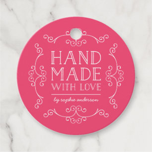 編集可能なカラーが花盛り手を愛で作るラベル フェイバータグ