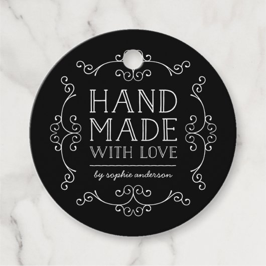 編集可能なカラーが花盛り手を愛で作るラベル フェイバータグ (正面)