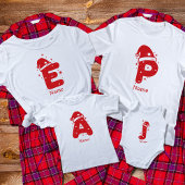 編集可能なカラーのクリスマスイニシャルカスタムネーム Tシャツ