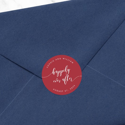 編集可能なカラーの後で幸せにスクリプトを作成結婚する ラウンドシール