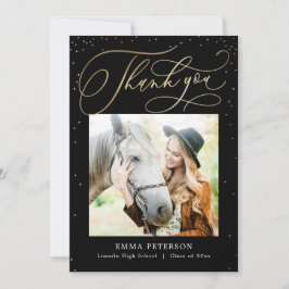 編集可能なカラーの楽しい卒業ありがとう サンキューカード