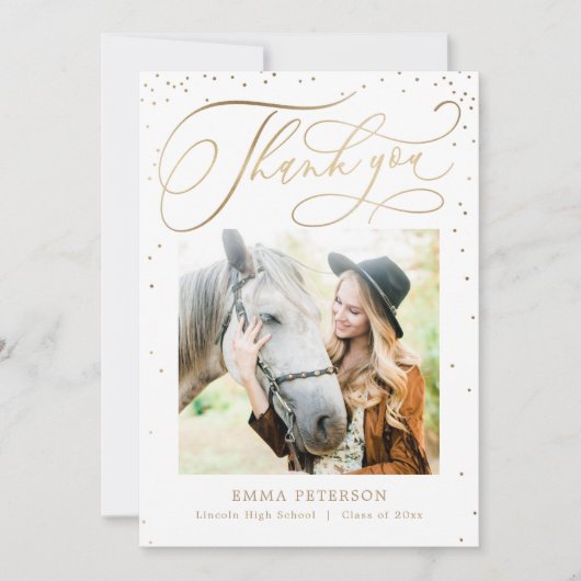 編集可能なカラーの楽しい卒業ありがとう サンキューカード (正面)