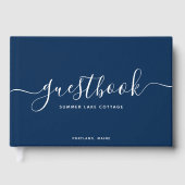 編集可能なカラーカリグラフィバケーションホームまたはレンタル ゲストブック (正面)