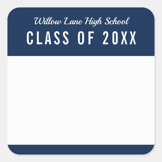 編集可能なカラースクールクラス懇親会名 スクエアシール (正面)