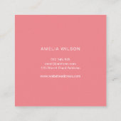 編集可能なカラースタイリッシュと愛のハートの縫い合わせ スクエア名刺 (裏面)