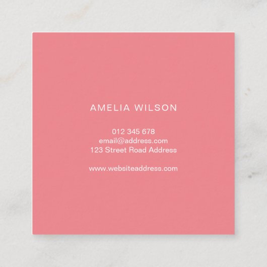 編集可能なカラースタイリッシュと愛のハートの縫い合わせ スクエア名刺 (裏面)