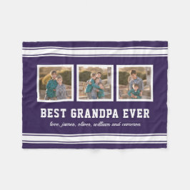 編集可能なカラースポーティ最高のーじいちゃんが写真に フリースブランケット