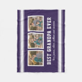 編集可能なカラースポーティ最高のーじいちゃんが写真に フリースブランケット (正面)