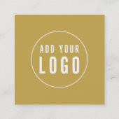 編集可能なカラーソーシャルメディ縁どアとロゴを追加する スクエア名刺 (裏面)