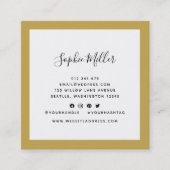 編集可能なカラーソーシャルメディ縁どアとロゴを追加する スクエア名刺 (正面)