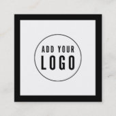 編集可能なカラーソーシャルメディ縁どアとロゴを追加する スクエア名刺 (正面)