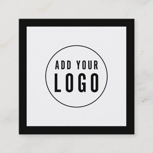 編集可能なカラーソーシャルメディ縁どアとロゴを追加する スクエア名刺 (正面)