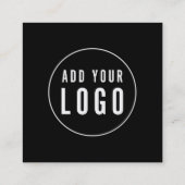 編集可能なカラーソーシャルメディ縁どアとロゴを追加する スクエア名刺 (裏面)