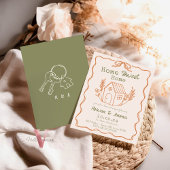 編集可能なカラーハンド描画スイートハウス暖かい招待作品 招待状