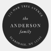 編集可能なカラーファミリー名 返信先住所 モダン ラウンドシール (正面)