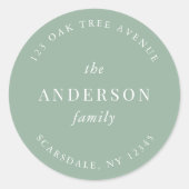 編集可能なカラーファミリー名 返信先住所 モダン ラウンドシール (正面)