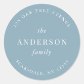 編集可能なカラーファミリー名 返送先住所 モダン ラウンドシール (正面)