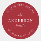 編集可能なカラーファミリー名 返送先住所 モダン ラウンドシール (正面)