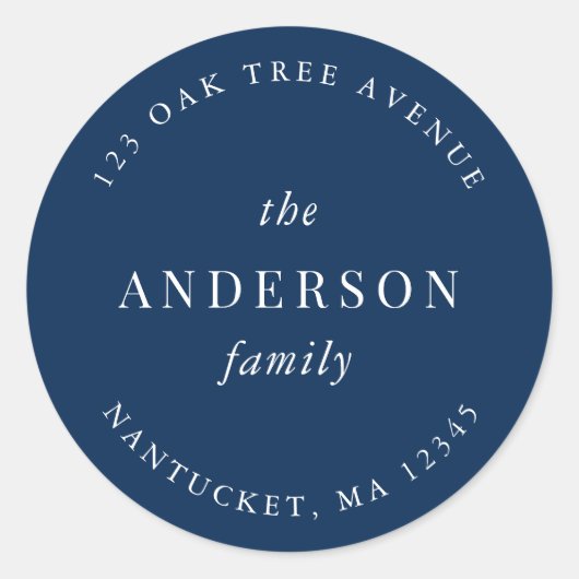 編集可能なカラーファミリー名 返送先 現代的 ラウンドシール (正面)