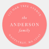 編集可能なカラーファミリ名差出人住所 モダン ラウンドシール (正面)